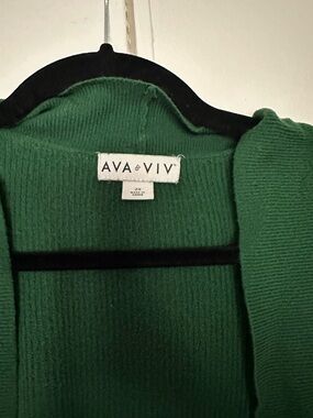 Ava & Viv Emerald Open-Front Knit Cardigan